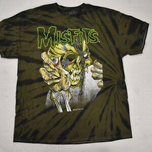 Misfits Mens Misfits Punk Rock Crimson Ghost Green Black Tie Dye Shirt New Large